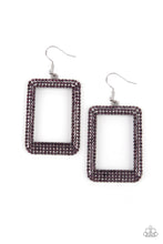 Load image into Gallery viewer, PRE-ORDER - Paparazzi World FRAME-ous - Purple Rhinestones - Earrings - $5 Jewelry with Ashley Swint