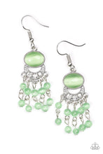 Load image into Gallery viewer, Paparazzi A Spring State Of Mind - Green Moonstone - White Rhinestones - Earrings - $5 Jewelry With Ashley Swint