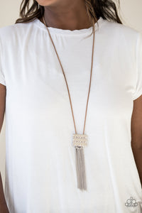 Paparazzi All About ALTITUDE - Brown - Necklace & Earrings - $5 Jewelry With Ashley Swint