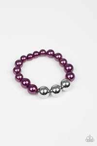 Paparazzi All Dressed UPTOWN - Purple Pearls - Bracelet - $5 Jewelry With Ashley Swint
