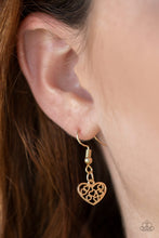 Load image into Gallery viewer, Paparazzi Another Love Story - Gold - Heart Necklace &amp; Earrings - $5 Jewelry with Ashley Swint