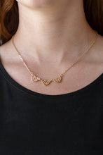 Load image into Gallery viewer, Paparazzi Another Love Story - Gold - Heart Necklace &amp; Earrings - $5 Jewelry with Ashley Swint