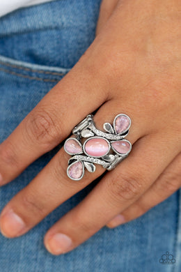 Paparazzi Bliss Out - Pink Moonstone - White Rhinestones Ring - $5 Jewelry With Ashley Swint