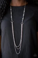 Load image into Gallery viewer, Paparazzi Contemporary Cadence - Silver Pearls - Multi Chains - Necklace and matching Earrings - $5 Jewelry With Ashley Swint