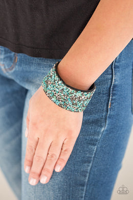 Paparazzi Crush Rush - Green - Wrap Bracelet - $5 Jewelry With Ashley Swint