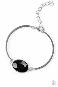 Paparazzi Definitely Dashing - Black Gem - Silver Bracelet - $5 Jewelry With Ashley Swint