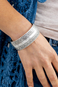Paparazzi Desert Peaks - Silver Cuff Bracelet - Fashion Fix / Trend Blend - April 2019 - $5 Jewelry With Ashley Swint