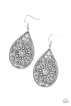 Load image into Gallery viewer, Paparazzi Dinner Party Posh - White - Filigree and Rhinestone Earrings - $5 Jewelry With Ashley Swint