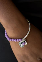 Load image into Gallery viewer, Paparazzi Ever Everest - Purple Stone - Silver Charms Stretchy Bracelet - $5 Jewelry With Ashley Swint