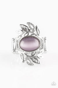 Paparazzi Garden Dew - Purple - Moonstone - White Rhinestones - Ring - $5 Jewelry With Ashley Swint