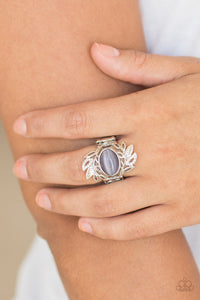 Paparazzi Garden Dew - Purple - Moonstone - White Rhinestones - Ring - $5 Jewelry With Ashley Swint
