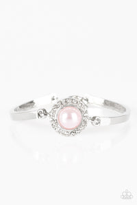 Paparazzi Glamour Icon - Pink Pearl - White Rhinestone - Bracelet - $5 Jewelry With Ashley Swint