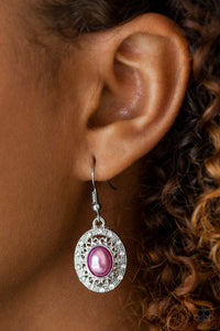 Paparazzi Good LUXE To You! - Purple Bead - Silver Ornate - White Rhinestones - Earrings - $5 Jewelry With Ashley Swint