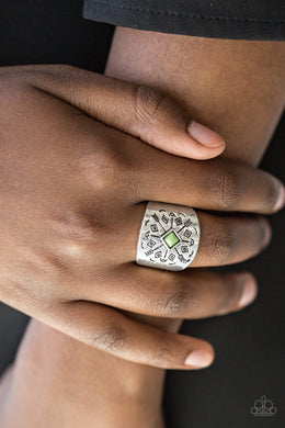 Paparazzi Here Today, Gone Tom-ARROW - Green Ring - $5 Jewelry With Ashley Swint