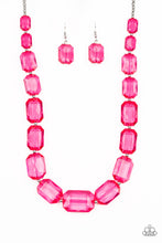 Load image into Gallery viewer, Paparazzi ICE Versa - Pink Acrylic - Necklace &amp; Earrings - Life of the Party Exclusive May 2019 - $5 Jewelry With Ashley Swint