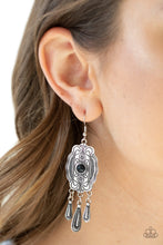 Load image into Gallery viewer, Paparazzi Natural Native - Black Stone - Silver Earrings - $5 Jewelry With Ashley Swint