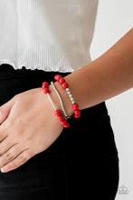Load image into Gallery viewer, Paparazzi New Adventures - Red - Set of 3 Stretchy Band - Bracelets - $5 Jewelry with Ashley Swint