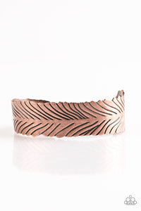 Paparazzi Ruffle Feathers - Copper - Cuff Bracelet - $5 Jewelry With Ashley Swint