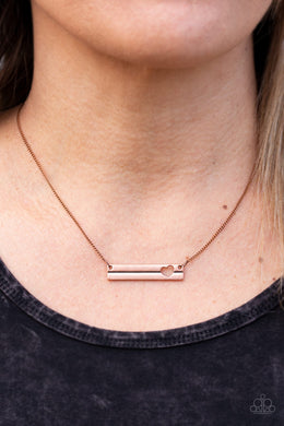 Paparazzi Sending All My Love - Copper - Heart Cutout - Necklace & Earrings - $5 Jewelry With Ashley Swint