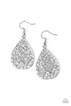 Load image into Gallery viewer, Paparazzi Sparkle Brighter - White - Rhinestones - Teardrop Earrings - $5 Jewelry With Ashley Swint