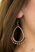 Load image into Gallery viewer, Paparazzi Steal The Thunder - Copper - Antiqued Teardrop Earrings - $5 Jewelry With Ashley Swint