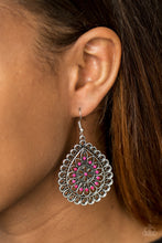 Load image into Gallery viewer, Paparazzi Sweet As Spring - Pink Beads - Silver Earrings - $5 Jewelry With Ashley Swint