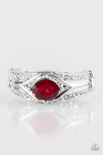Load image into Gallery viewer, Paparazzi The Insider - Red - and White Rhinestones - Dainty Silver Ring - $5 Jewelry With Ashley Swint