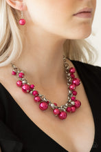 Load image into Gallery viewer, Paparazzi The Upstater - Pink Pearls - Silver Beads - Necklace and matching Earrings - $5 Jewelry With Ashley Swint