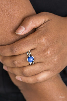 Paparazzi TREK and Field - Blue - Dainty Silver Band Ring - $5 Jewelry With Ashley Swint