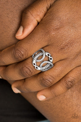Paparazzi TRIO de Janeiro - Silver - Edgy Asymmetrical Textures - Ring - $5 Jewelry With Ashley Swint