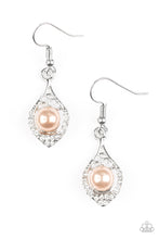 Load image into Gallery viewer, Paparazzi Westminster Waltz - Brown Pearl - Rhinestones - Earrings - $5 Jewelry With Ashley Swint