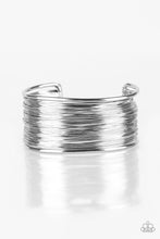 Load image into Gallery viewer, Paparazzi Wire Warrior - Silver - Wire Wraps Back &amp; Forth - Bold Industrial - Cuff Bracelet - $5 Jewelry with Ashley Swint
