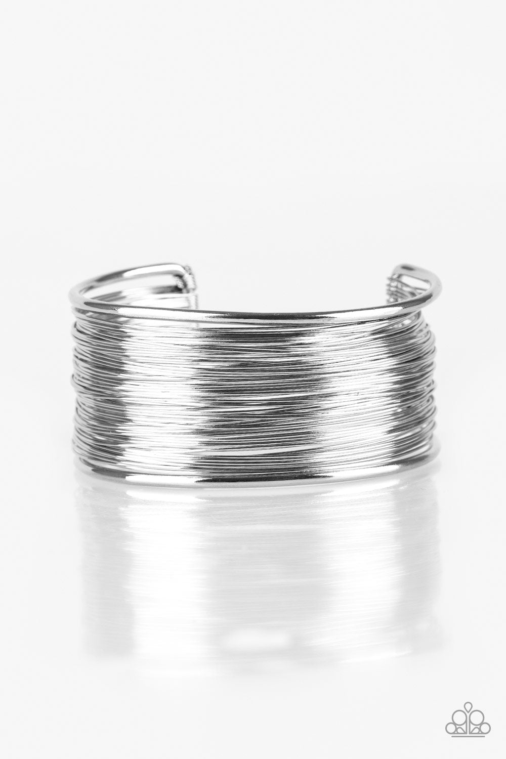 Paparazzi Wire Warrior - Silver - Wire Wraps Back & Forth - Bold Industrial - Cuff Bracelet - $5 Jewelry with Ashley Swint