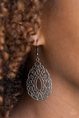 Paparazzi Wisteria Histeria - Black - Teardrop Earrings - $5 Jewelry With Ashley Swint