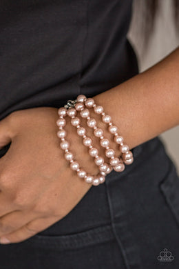 Paparazzi Work The BALLROOM - Brown Pearls - Timeless Look - Bracelet - $5 Jewelry With Ashley Swint