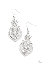 Load image into Gallery viewer, Paparazzi Royal Hustle - White Rhinestones Earrings - Life Of the Party Exclusive August 2021 - $5 Jewelry with Ashley Swint