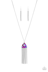 Paparazzi Proudly Prismatic - Pink - UV Iridescent - Necklace & Earrings - $5 Jewelry with Ashley Swint