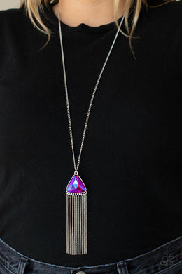 Paparazzi Proudly Prismatic - Pink - UV Iridescent - Necklace & Earrings - $5 Jewelry with Ashley Swint