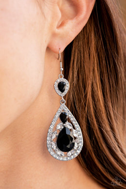 Paparazzi Posh Pageantry - Black - Earrings - Life of the Party Exclusive January 2022 - $5 Jewelry with Ashley Swint
