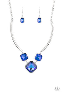 Paparazzi Divine IRIDESCENCE - Blue - Necklace & Earrings - Life of the Party Exclusive October 2021 - $5 Jewelry with Ashley Swint