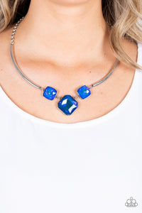 Paparazzi Divine IRIDESCENCE - Blue - Necklace & Earrings - Life of the Party Exclusive October 2021 - $5 Jewelry with Ashley Swint