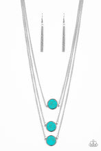 Load image into Gallery viewer, Paparazzi CEO of Chic - Blue Turquoise Stones - Silver Necklace and matching Earrings - $5 Jewelry With Ashley Swint