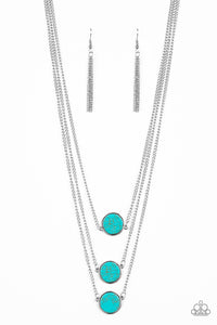 Paparazzi CEO of Chic - Blue Turquoise Stones - Silver Necklace and matching Earrings - $5 Jewelry With Ashley Swint