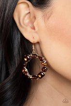 Load image into Gallery viewer, Paparazzi GLOWING in Circles - Brown - Earrings