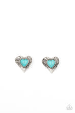 Load image into Gallery viewer, Paparazzi Rustic Romance - Blue - Post Heart Earring