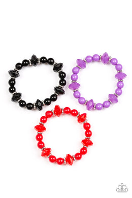 Paparazzi Starlet Shimmer Girls Bracelets - 10 - Black, Red, Purple, Pink Beads w/Rhinestones - $5 Jewelry With Ashley Swint