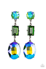 Load image into Gallery viewer, Paparazzi Extra Envious - Green - UV Oil Spill Earrings