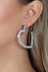 Paparazzi AMORE to Love - White - Earrings - $5 Jewelry with Ashley Swint