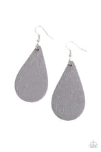 Load image into Gallery viewer, Paparazzi Subtropical Seasons - Silver - Leather Teardrop Earrings