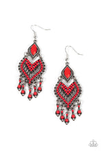 Load image into Gallery viewer, Paparazzi Dearly Debonair - Red - Earrings